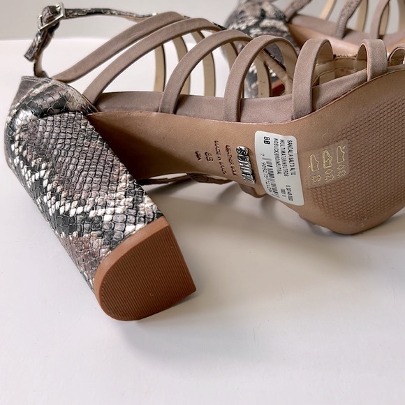 Schutz 'Kaye' Snakeskin-Print Strappy Sandals, Light Pink, 8B - Picture 11 of 13